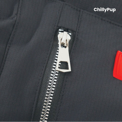 Luxury Winter Dog Puffer Coat with Fleece Lining with ChillyPup branding