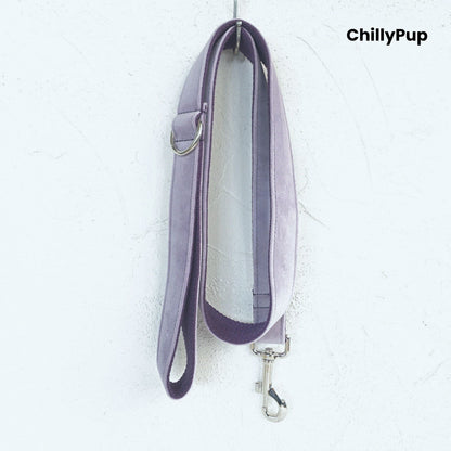 Lavender dog lead with 'ChillyPup' branding.